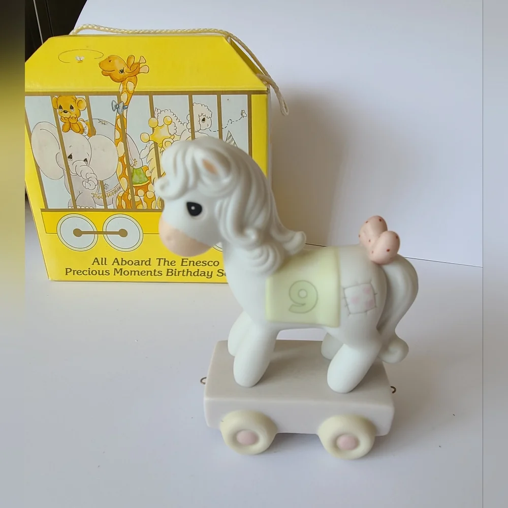 Vintage Precious Moments Birthday Train 9 Year Old Horse Collectible Figurine - Picture 14 of 14